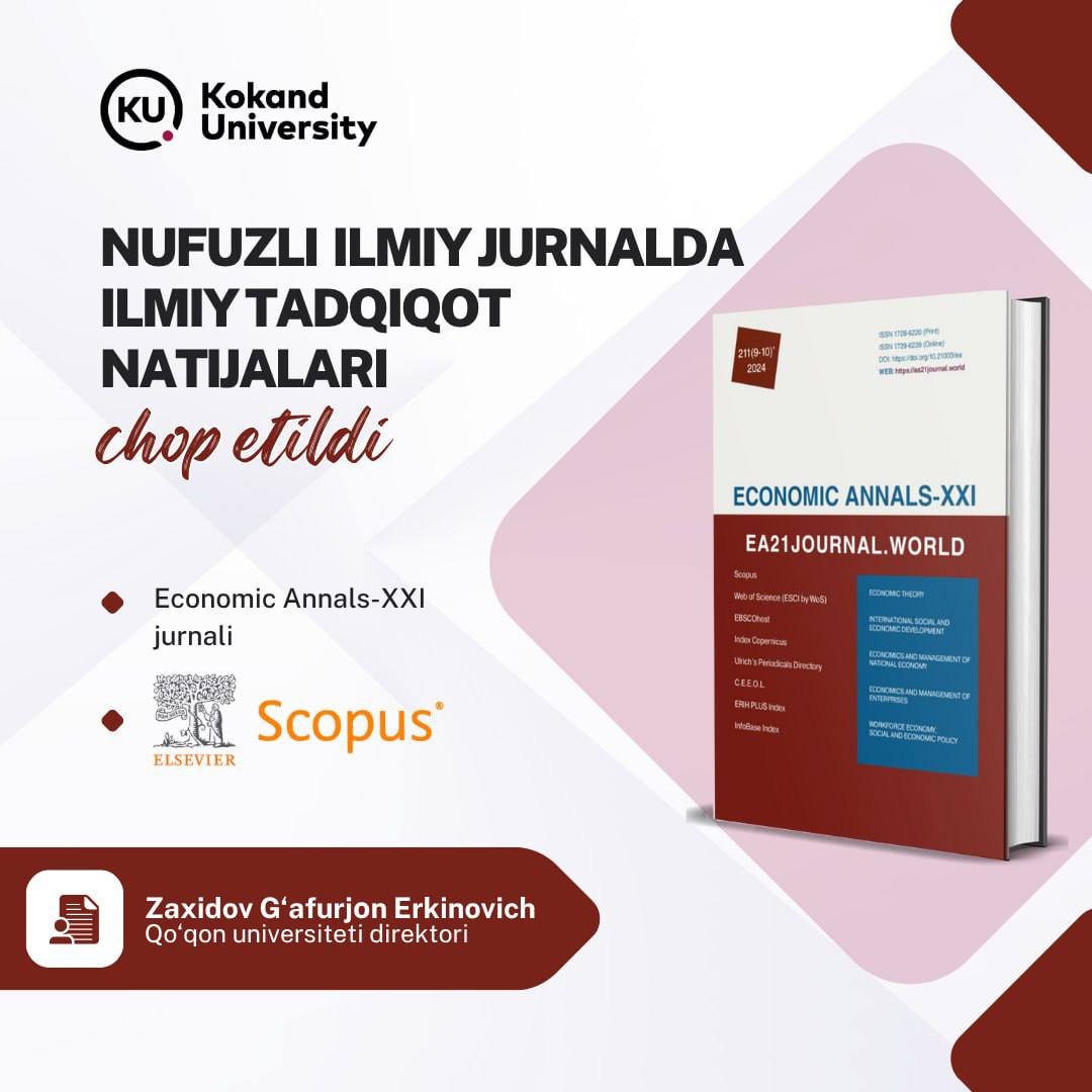 An Article Published in a Prestigious International Scientific Journal!