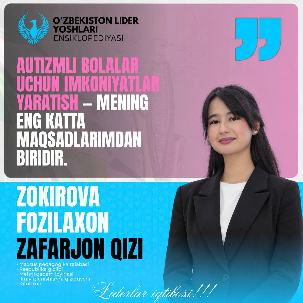 Zokirova Fozilaxon: Creating Equal Opportunities for Children with Autism — A Worthy Goal