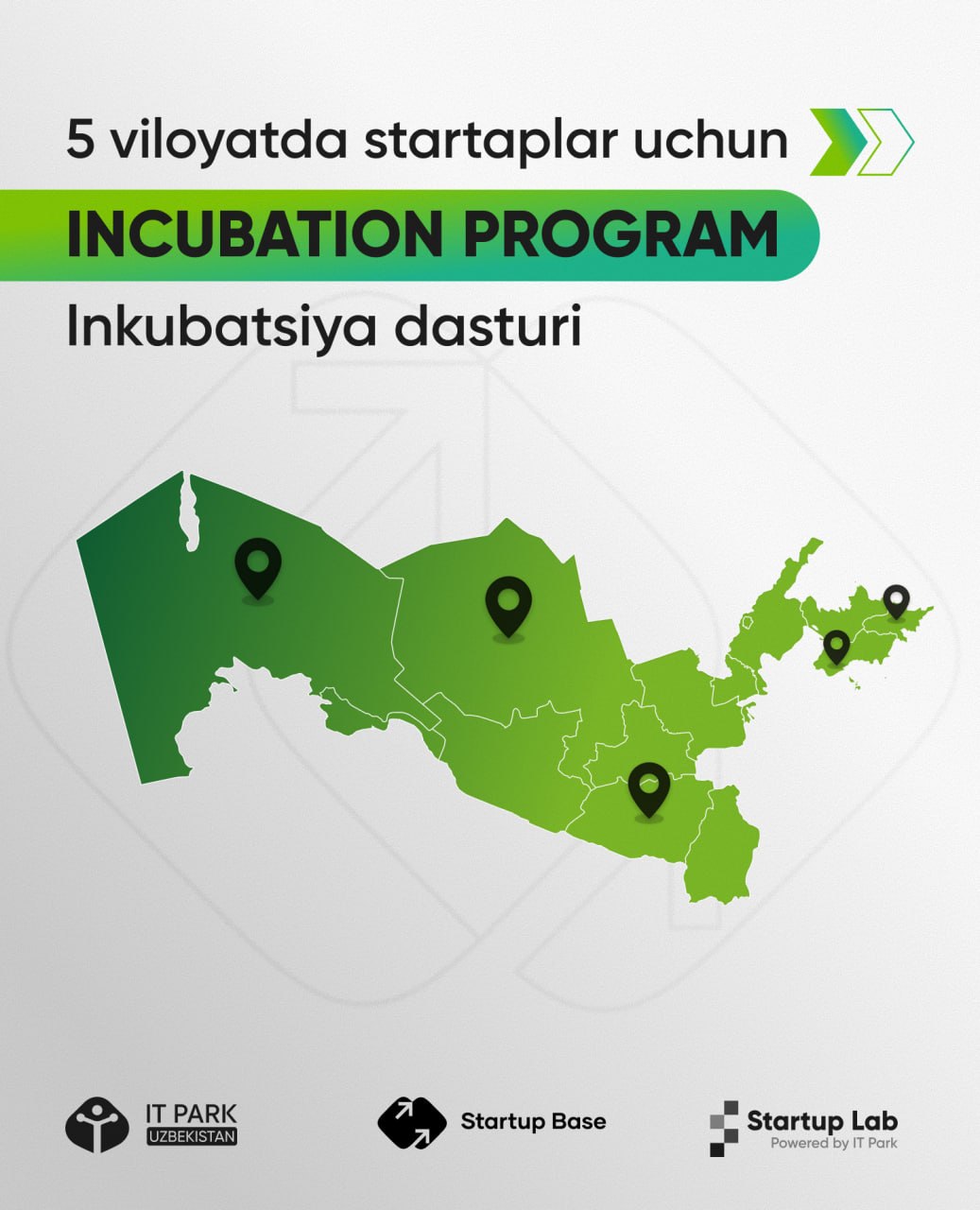 O‘zbekiston bo‘ylab 5 hududda 1 oylik intensiv Inkubatsiya dasturi boshlanmoqda