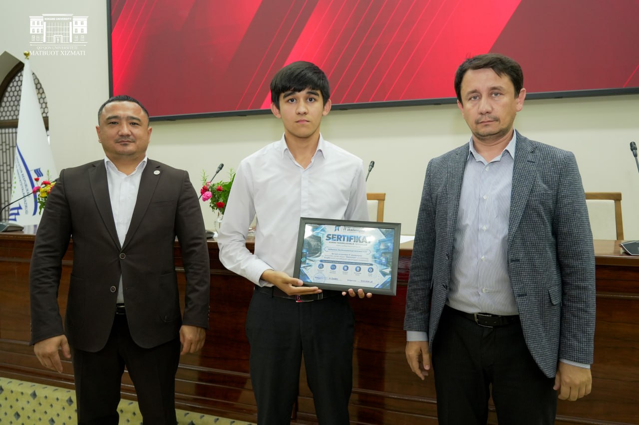 Qo‘qon universiteti IT akademiyasining ilk bitiruvchilariga sertifikatlar topshirildi