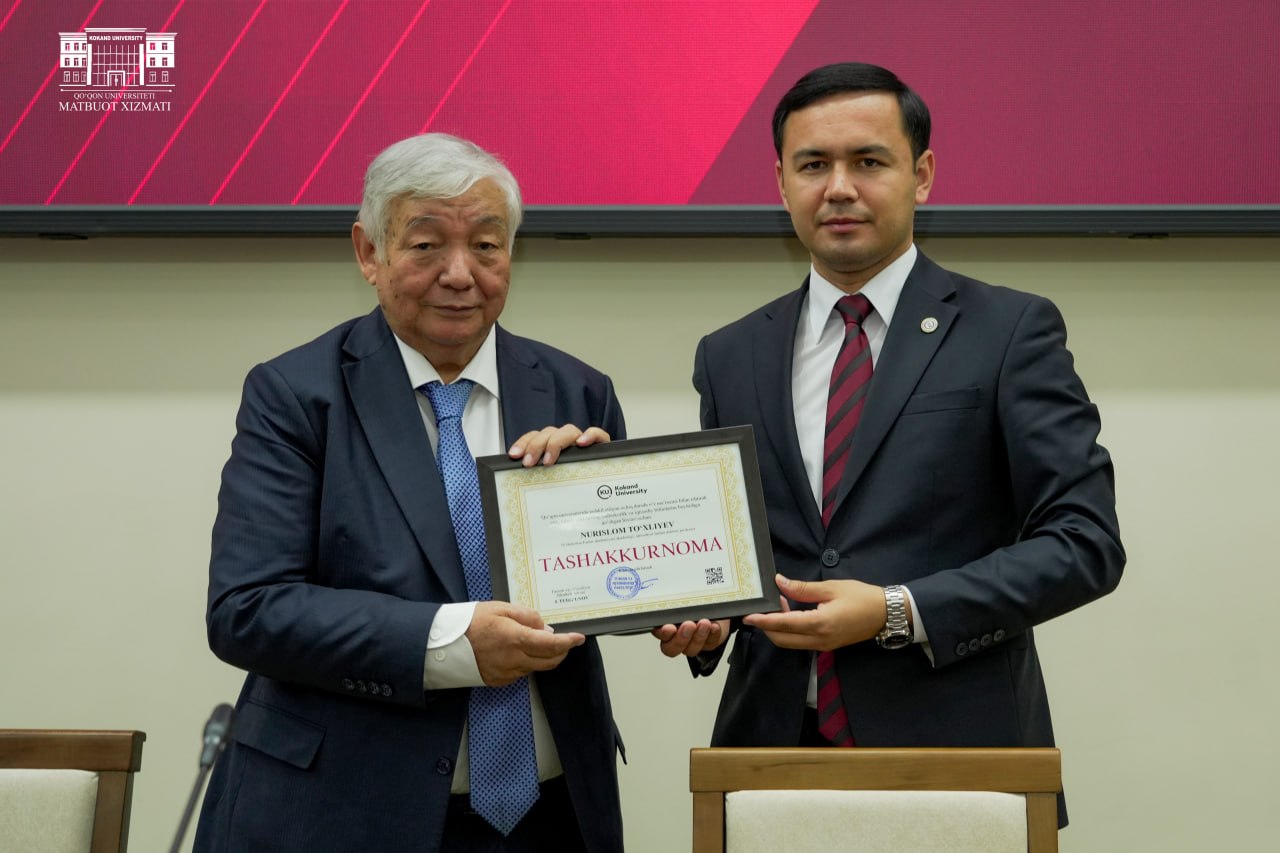 O‘zbekiston Respublikasi Fanlar akademiyasining a’zosi, taniqli olim, akademik Nurislom To‘xliyev Qo‘qon universitetida
