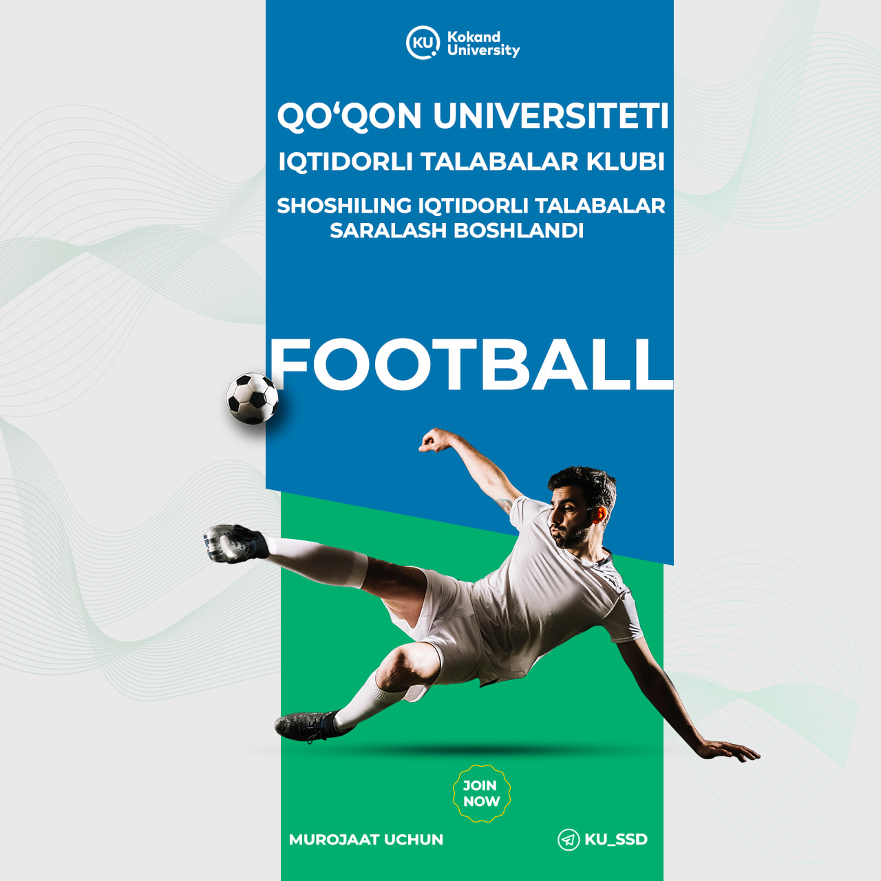 Futbol oʻyiniga qiziquvchi talabalar diqqatiga!